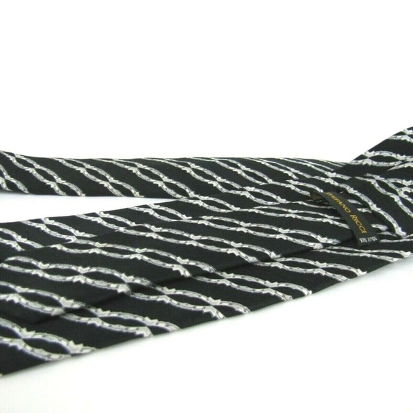 STEFANO RICCI Tie Midnight Blue Chain Link XL 61" - Picture 4 of 8